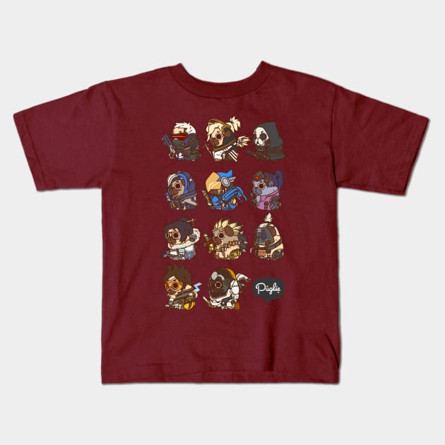 Overwatch Puglie Kids T-Shirt by Puglie Pug 